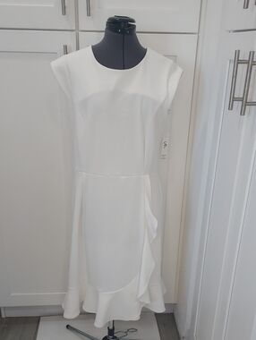 Shelby & Palmer Ivory Ruffle-Hem Dress